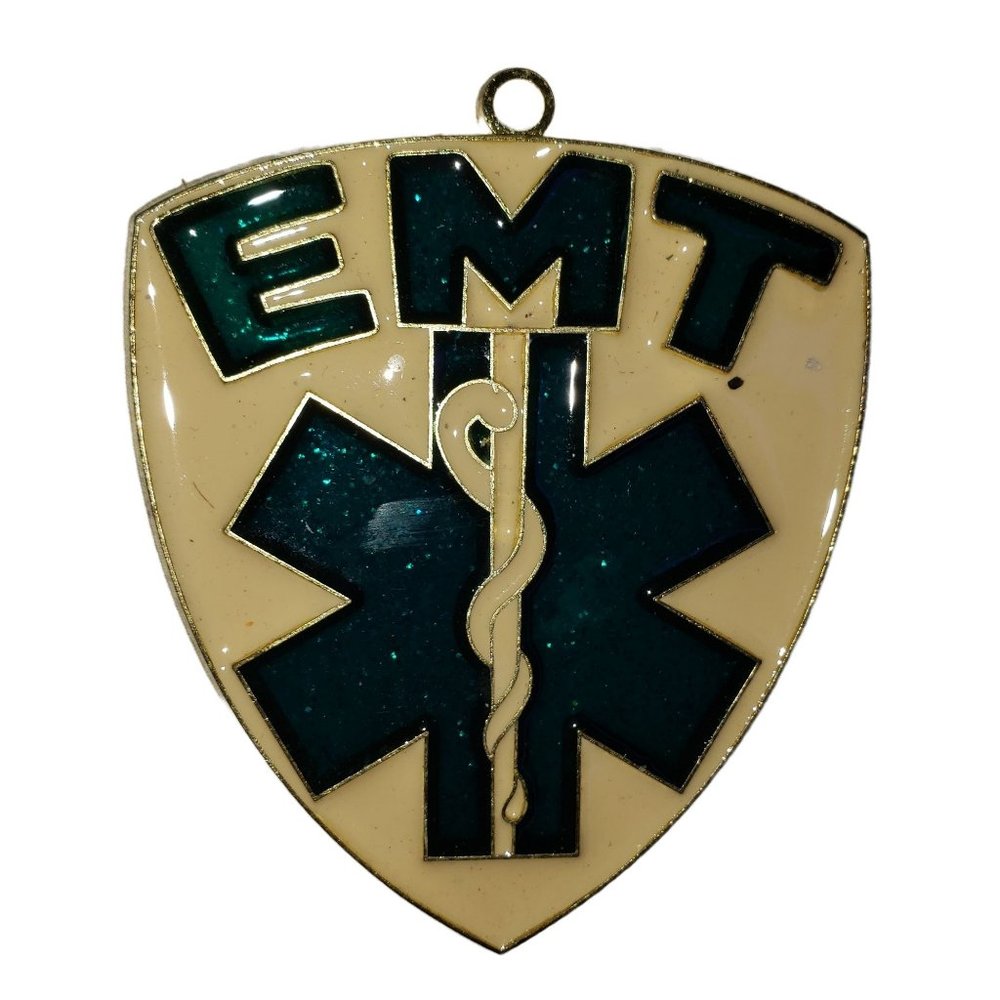 Vintage Handmade Stained Glass Vintage EMT Suncatcher Ornament Caduceas Symbol
